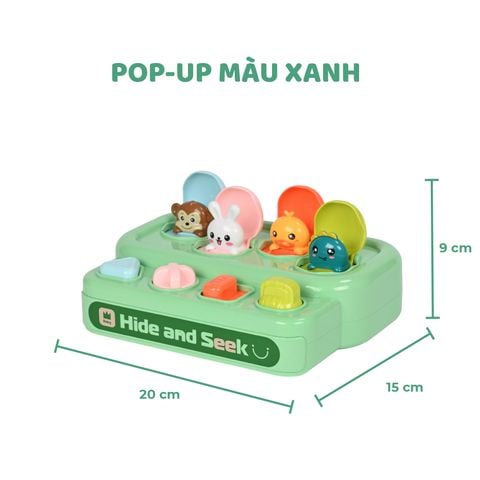 Đồ chơi cho bé hộp Ú Òa pop-up vận động tinh hide and seek - đồ chơi trẻ em rèn phản xạ cho bé