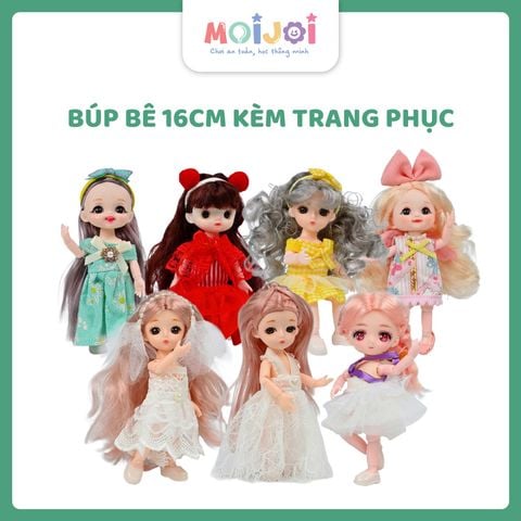Búp Bê 13 cm Công Chúa Moijoi 13 Khớp Cầu Linh Hoạt - Mắt Acrylic Nàng Thơ, Tóc Dày Mượt, Nhựa Vinyl Cao Cấp An Toàn Cho Bé