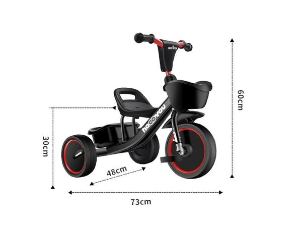 Xe ba bánh cho bé – khung chắc chắn, giỏ đựng đồ tiện lợi, nhiều màu lựa chọn