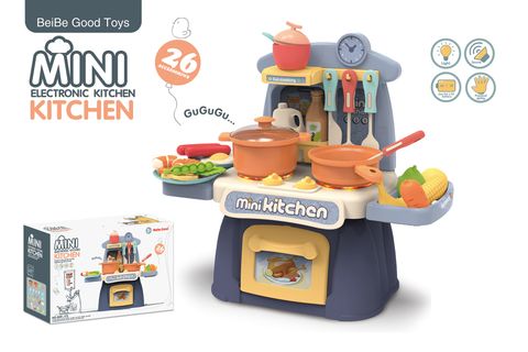 Bộ đồ chơi nhà bếp mini điện tử – mini kitchen (phiên bản xanh navy)