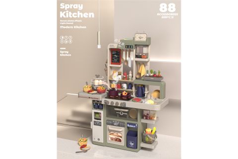 Bộ đồ chơi nhà bếp hiện đại có hơi nước, âm thanh & ánh sáng – spray kitchen 88 món
