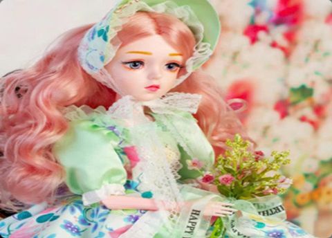 Đồ chơi trẻ em Búp bê tóc xoăn cổ điển - Búp bê 60cm, tóc xoăn cổ điển, váy lộng lẫy, kèm phụ kiện