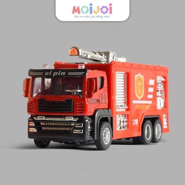 Xe cứu hỏa mô hình kim loại tỉ lệ 1:50  Fire Rescue Truck – bánh xe quay, thang/cần/bồn tùy mẫu