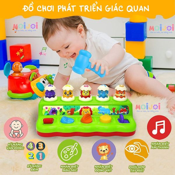 Hộp ú òa mở ra các con vật ngộ nghĩnh, Đồ chơi POP - UP thú rừng kỳ diệu Montessori từ 1 - 3 tuổi