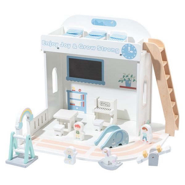 Ngôi nhà búp bê mini bằng gỗ – Mô hình nhà búp bê kèm nội thất, nhỏ gọn và xinh xắn cho bé