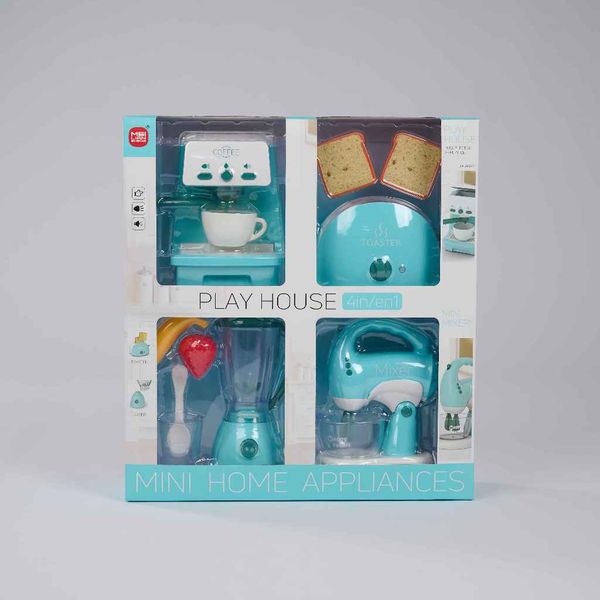 Bộ đồ chơi đồ gia dụng mini cho bé – máy xay sinh tố, máy pha cà phê, máy nướng bánh mì, máy đánh trứng