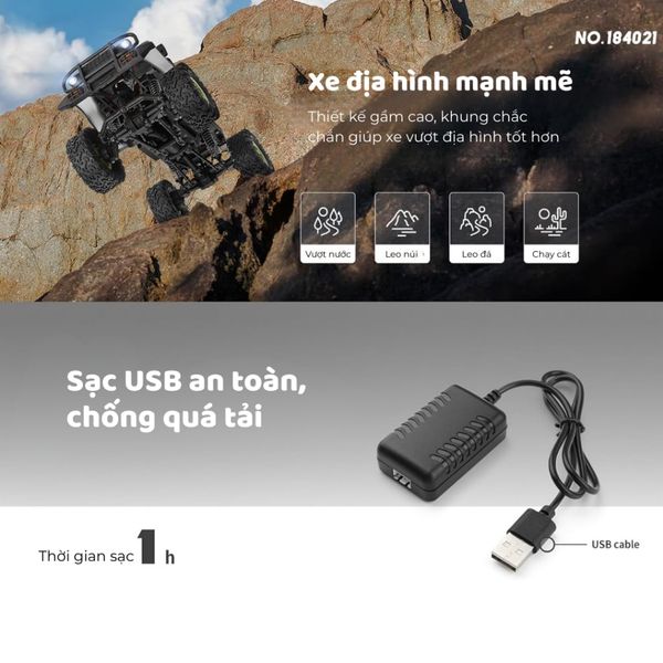 Xe off-road WL 184021 4WD Rock Climber 1/18 - xe địa hình điều khiển từ xa