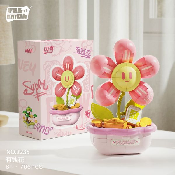 Mô hình lắp ráp hoa trang trí hồng pastel – 706 chi tiết (2235)