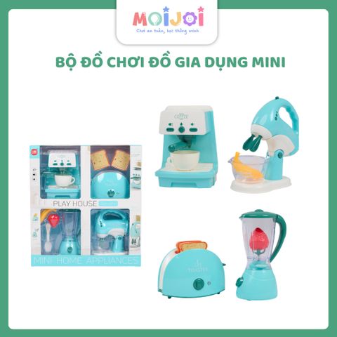 Bộ đồ chơi đồ gia dụng mini cho bé – máy xay sinh tố, máy pha cà phê, máy nướng bánh mì, máy đánh trứng