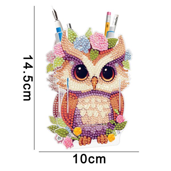 Ống đựng bút đính đá 5D - trang trí bàn học, bàn làm việc