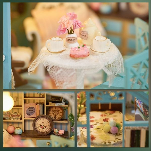 Mô hình DIY Book Nook - Mô hình nhà kính hoa hồng – Phong cách lãng mạn, nội thất chi tiết, trang trí sáng tạo