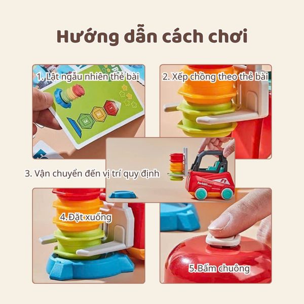 Đồ chơi STEAM Rèn luyện Khéo léo. Bộ Thử thách Xe nâng Forklift Challenge cho bé 3+
