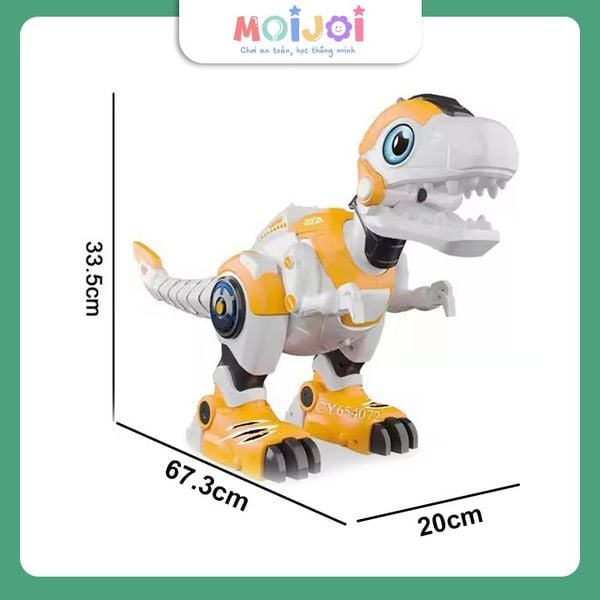 Đồ chơi mô hình khủng long Robot điều khiển, hát, gầm rũ, đi lại, phát sáng, tạo hiệu ứng phun lửa