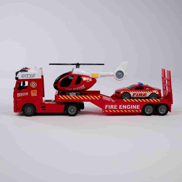 Bộ đồ chơi xe cứu hỏa đa năng kèm máy bay & xe đặc nhiệm phát triển tư duy tình huống giao tiếp không màn hình