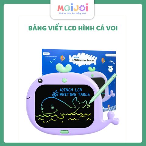 Bảng vẽ tự xóa LCD hình cá voi 10 inch – Vẽ, viết, xóa tiện lợi cho bé Moijoi store