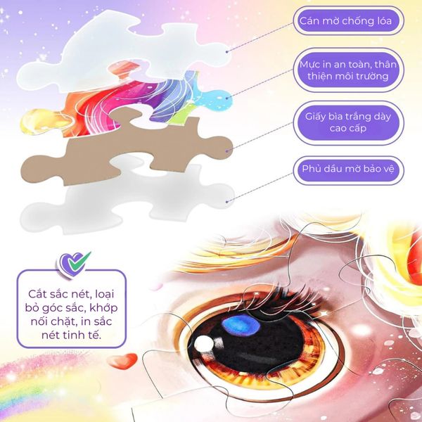 Trò chơi ghép hình lấp lánh hình kỳ lân – Glitter Puzzle Unicorn, 45 mảnh, kích thước lớn