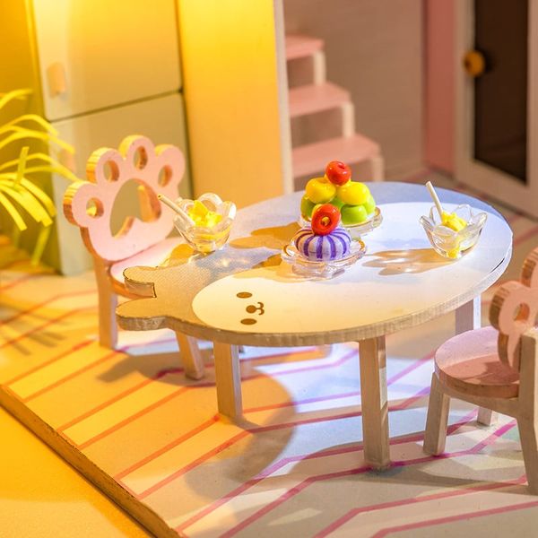 Mô hình DIY Book Nook - Mô hình nhà hiện đại sang trọng -  Tone trắng vàng đẳng cấp, nội thất trang trí chi tiết