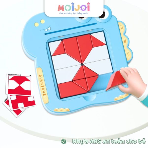 Đồ chơi xếp hình khủng long – bảng hide blocks, trò chơi trí tuệ cho bé