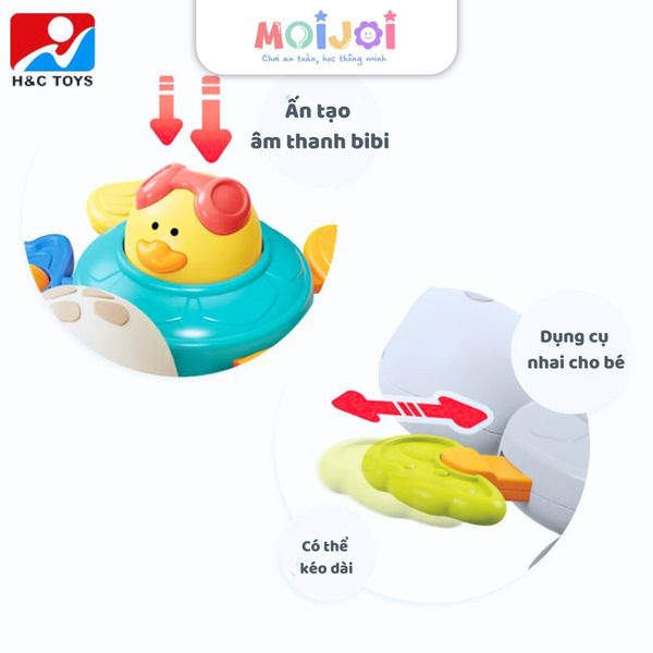 Đồ chơi rùa dễ thương 2 trong 1 cho bé, có âm thanh – Đồ chơi gắn xe đẩy, thả bể bơi, gắn tường