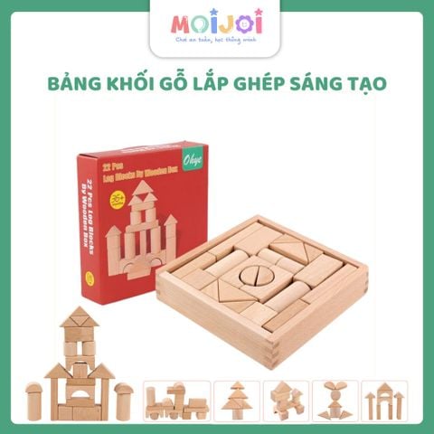 Bảng khối gỗ lắp ghép sáng tạo, trò chơi an toàn, phát triển tư duy và kỹ năng cho bé