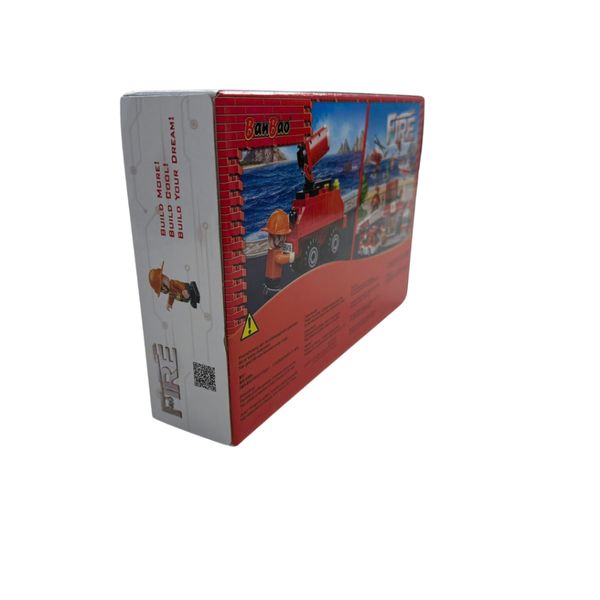 Bộ lắp ráp xe cứu hỏa mini có vòi rồng & nhân vật lính cứu hỏa – đồ chơi lắp ghép cho bé