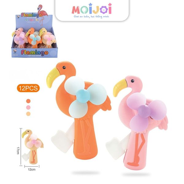 Quạt cầm tay mini hình chim hồng hạc – flamingo fan toys series – đồ chơi gió mát cho bé