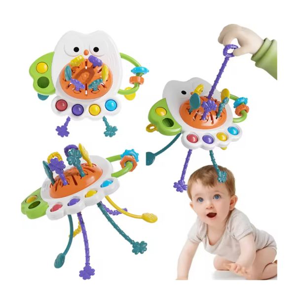 Đồ chơi gặm nướu hình cú mèo đa chức năng – phát triển giác quan, kỹ năng cầm nắm cho bé