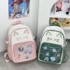 Ba lô học sinh tai mèo trong suốt phong cách kawaii họa tiết cute dễ thương – Nhiều ngăn tiện dụng