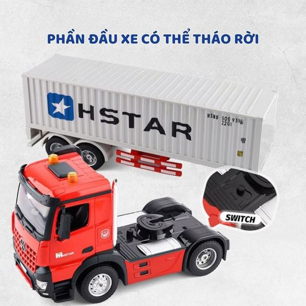Mô hình xe container điều khiển từ xa 6 kênh – Xe đầu kéo rơ-moóc 2.4GHz