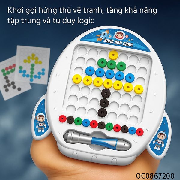 Đồ chơi xếp hình nam châm bằng bút tên lửa Space Rocket – Đồ chơi Montessori nhiều màu, tư duy logic