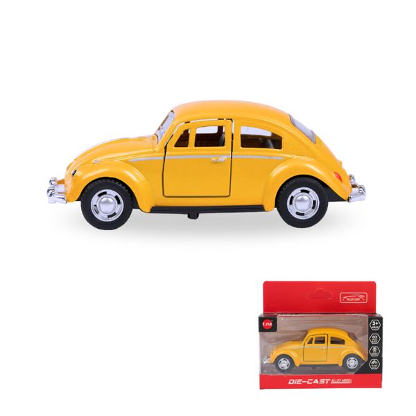 Xe ô tô mô hình kim loại Alloy Beetle 1:36 – Mở cửa, bánh lăn, mô phỏng xe cổ điển