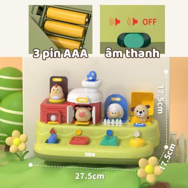 Đồ Chơi Âm Nhạc Ú Òa Pop-Up Box – Hộp thú bật nhảy phát triển giác quan & kỹ năng vận động