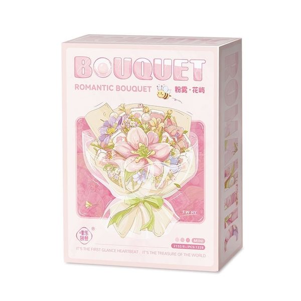 Gạch ghép mô hình hoa rừng, chi tiết đa dạng.