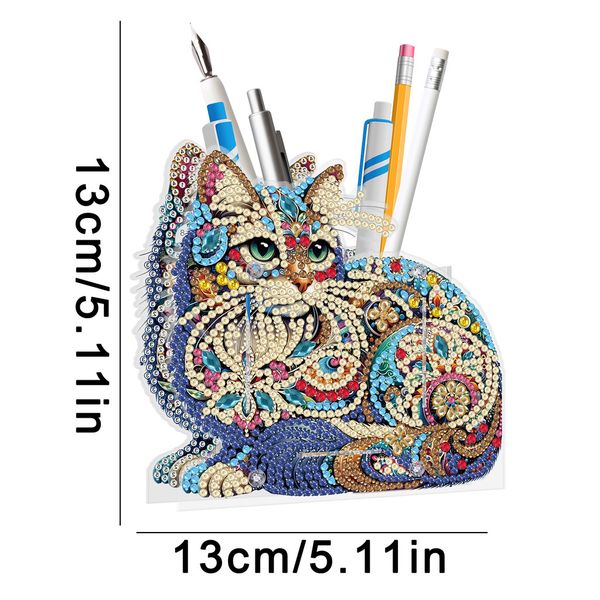 Ống đựng bút đính đá 5D - trang trí bàn học, bàn làm việc