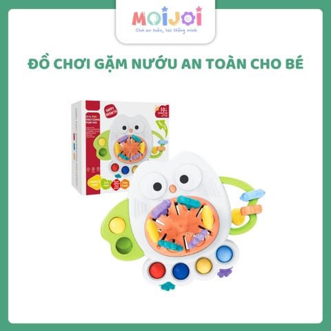 Đồ chơi gặm nướu hình cú mèo đa chức năng – phát triển giác quan, kỹ năng cầm nắm cho bé
