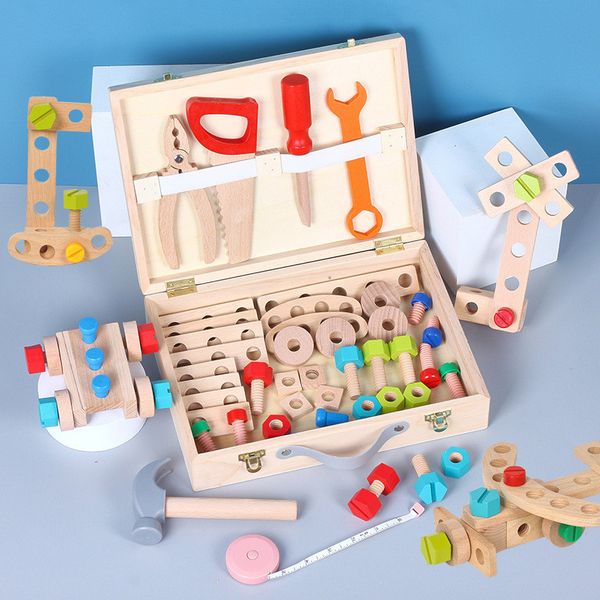 Bộ đồ chơi dụng cụ sửa chữa DIY bằng gỗ – Kèm vali, nhiều chi tiết, phát triển kỹ năng cho bé