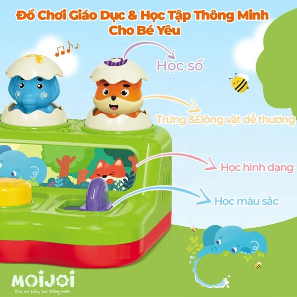 Hộp ú òa mở ra các con vật ngộ nghĩnh, Đồ chơi POP - UP thú rừng kỳ diệu Montessori từ 1 - 3 tuổi