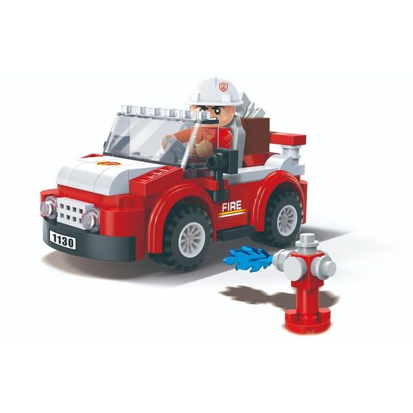 Đồ chơi lắp ráp Xe Cứu Hỏa BanBao 7117 (105 chi tiết) – Mô hình xe cứu hỏa kéo cót, kèm nhân vật
