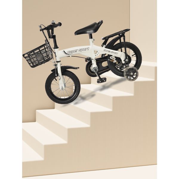 Xe đạp trẻ em 16 inch - bánh phụ, giỏ trước, khung thép chắc chắn