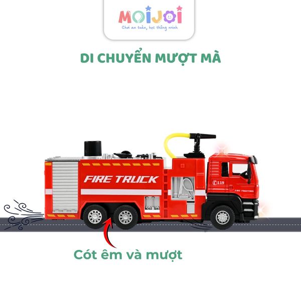 Xe cứu hỏa hợp kim phun nước – mô hình tỉ lệ 1:22 có đèn và âm thanh