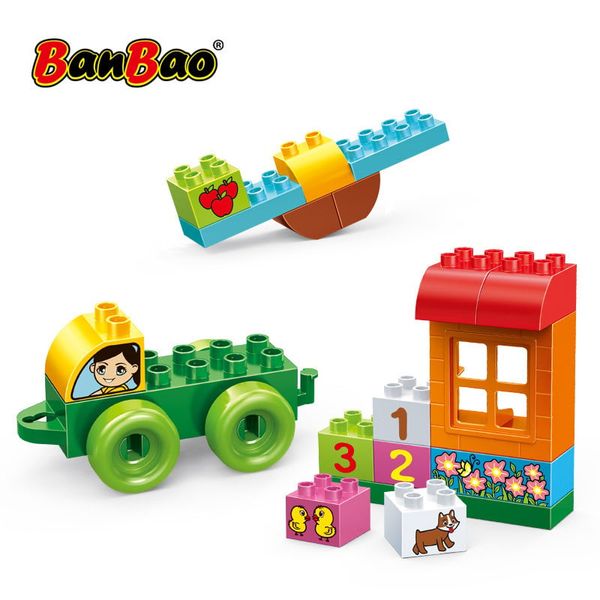 Đồ chơi lắp ráp Xe kéo & nhà nhỏ Cho bé 3+ BanBao 9007 (22 chi tiết)