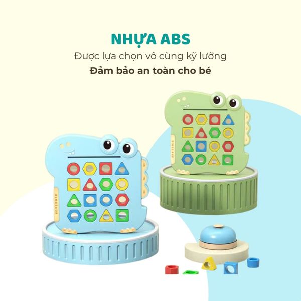 Bảng xếp hình thông minh rèn tư duy – Nhận biết hình khối, màu sắc cho bé