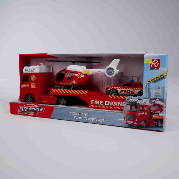 Bộ đồ chơi xe cứu hỏa đa năng kèm máy bay & xe đặc nhiệm phát triển tư duy tình huống giao tiếp không màn hình