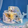 Mô hình DIY Book Nook - Mô hình nhà búp bê cá voi xanh 2 tầng mini – Tông xanh pastel, nội thất chi tiết