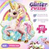 Trò chơi ghép hình lấp lánh hình kỳ lân – Glitter Puzzle Unicorn, 45 mảnh, kích thước lớn