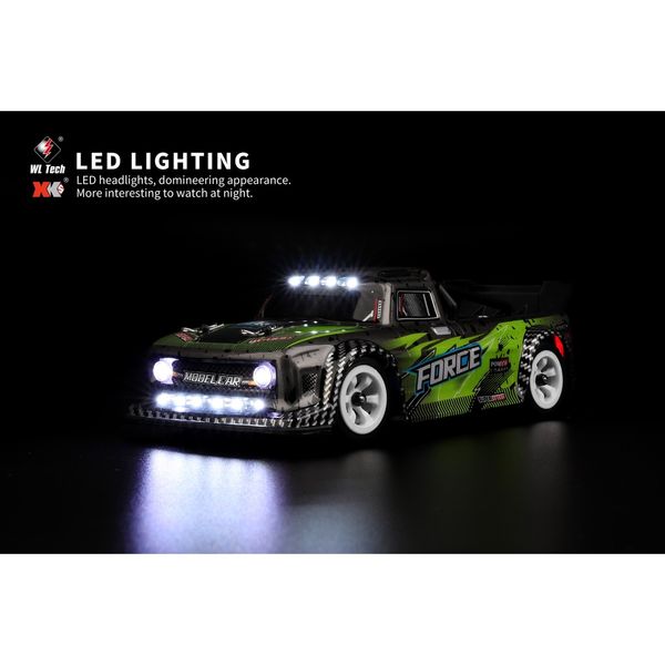 Xe drift short truck 4WD 1/28 điều khiển từ xa – Tốc độ 30Km/h, hợp kim, đèn LED, pin 7.4V 400mAh