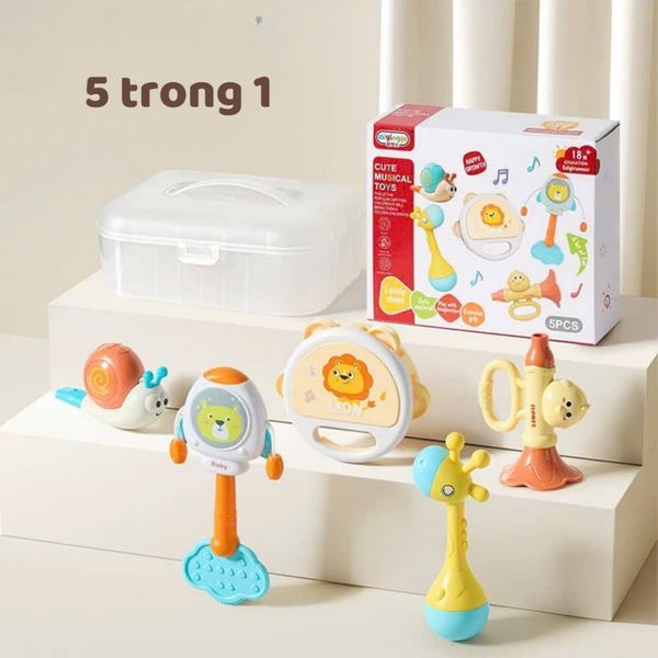 Bổ đồ chơi lục lạc cho bé  – còi, kèn, chuông lắc, trống tay & gặm nướu – dành cho trẻ từ 18 tháng tuổi trở lên