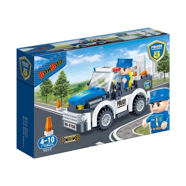 Đồ chơi lắp ráp Xe cảnh sát Pull-Back Police Car BanBao 7017 (88 chi tiết)