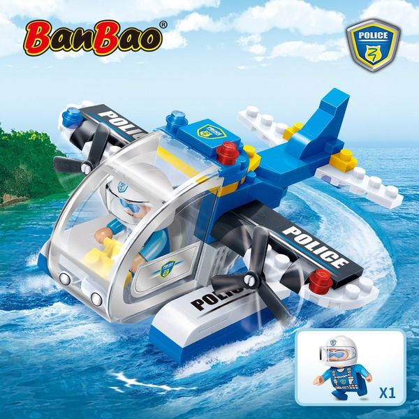Đồ chơi lắp ráp trực thăng cảnh sát Police Helicopter BanBao 7009 (112 chi tiết)