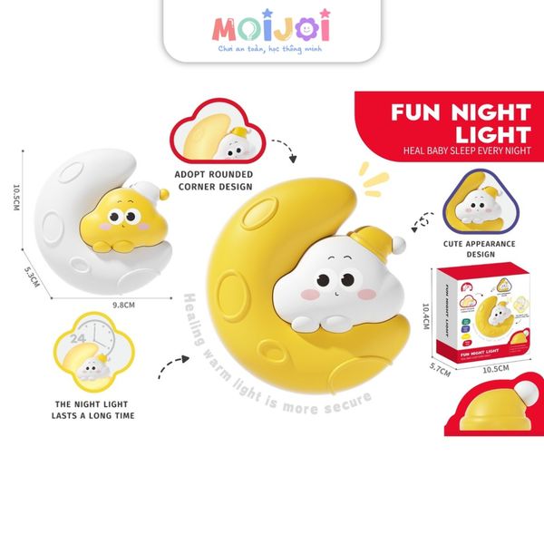 Đèn ngủ cho bé hình mặt trăng và đám mây dễ thương – fun night light Moijoi